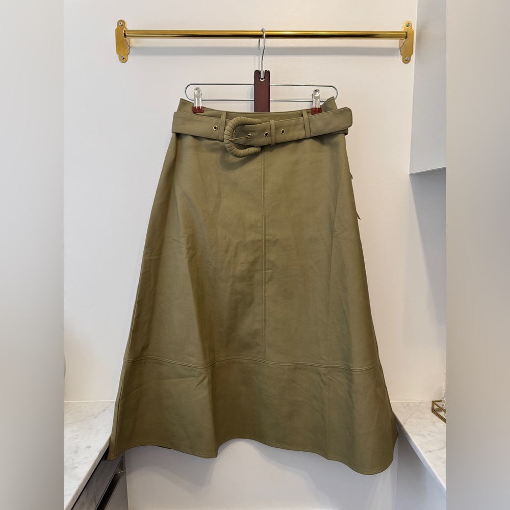Olive Green A-Line Skirt